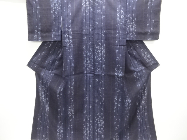 JAPANESE KIMONO / UNUSED MAWATA TSUMUGI / WOVEN FLOWER & BRANCH